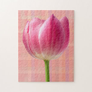 Spring Pink Tulip Art Flower Puzzle