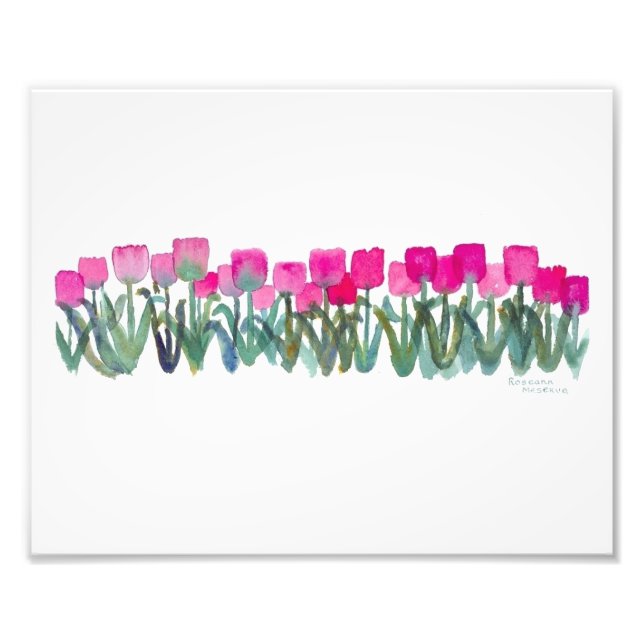 Spring Pink Tulips 8 x 10 Photographic Print (Front)