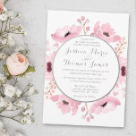 Spring Pinks Watercolor Floral Wedding Collection Invitation<br><div class="desc">The spring pinks watercolor floral wedding collection is an elegant design featuring soft pink watercolor foliage and elegant silver wording.</div>