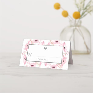 Spring Pinks Watercolor Floral Wedding Collection Place Card
