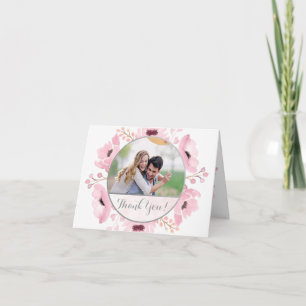 Spring Pinks Watercolor Floral Wedding Thank You