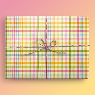 Spring Plaid Pastel Wrapping Paper