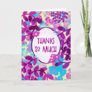 Spring Playful Posies - Whimsical Thank You Card