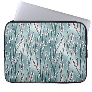 Spring Plum Blossom Floral Pattern Laptop Sleeve