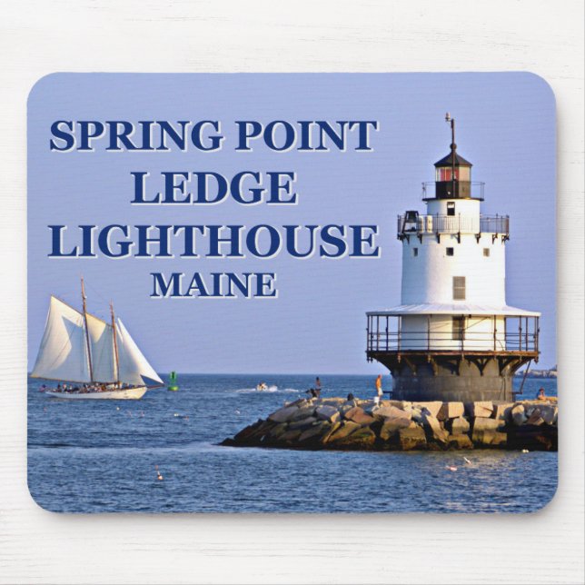Spring Point Ledge Lighthouse, Maine Mousepad (Front)