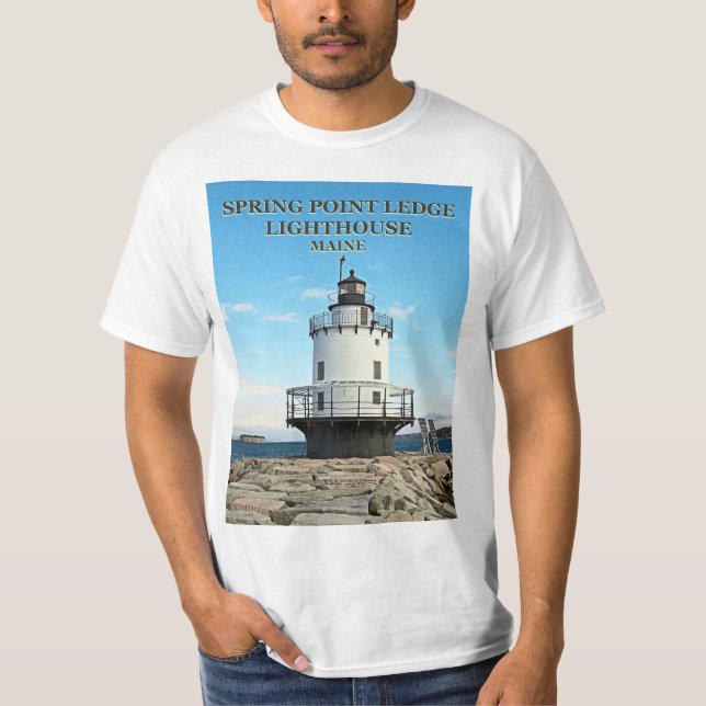 Spring Point Ledge Lighthouse, Maine T-Shirt (Front)