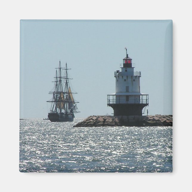 Spring Point Light Maine Magnet (Front)
