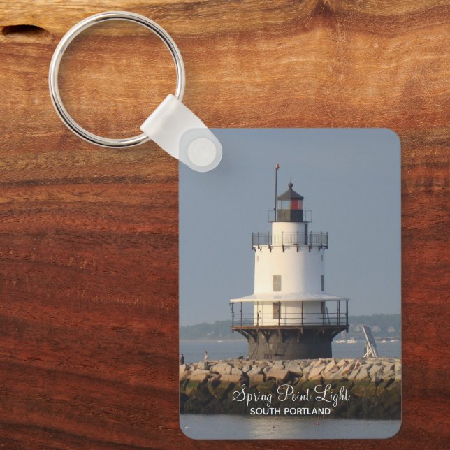 Spring Point South Portland Lighthouse Key Ring (Front)