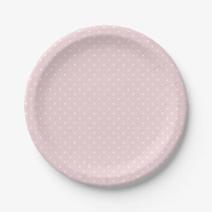 Spring Polka Dots Classic Soft Blush Paper Plate