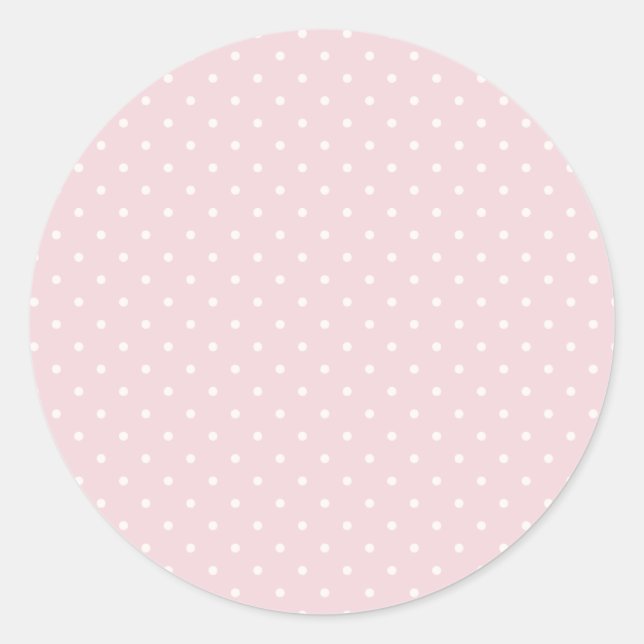 Spring Polka Dots Classic | Soft Blush Round Sticker (Front)