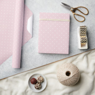 Spring Polka Dots Micro Soft Blush Wrapping Paper