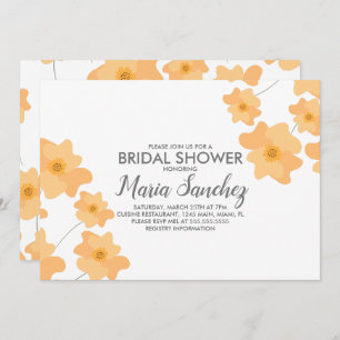 Spring Poppies Yellow Floral Bridal Shower Invitation
