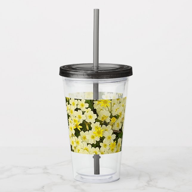 Spring Primroses Acrylic Tumbler (Front)