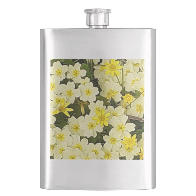 Spring Primroses Classic Flask (Front)