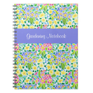 Spring Primroses Customisable Gardening Notebook