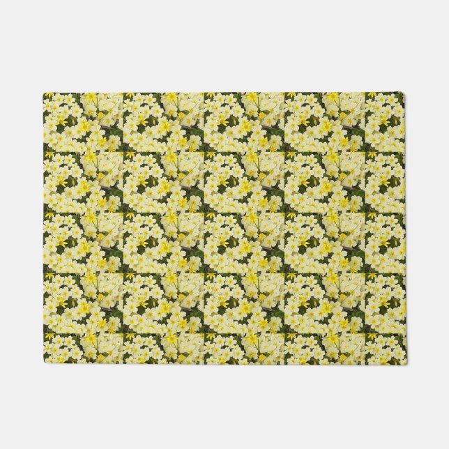 Spring Primroses  Door Mat (Front)