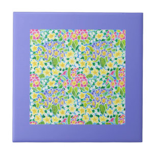 Spring Primroses Mini-print Pattern Tile