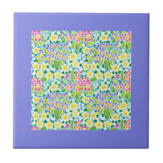 Spring Primroses Mini-print Pattern Tile
