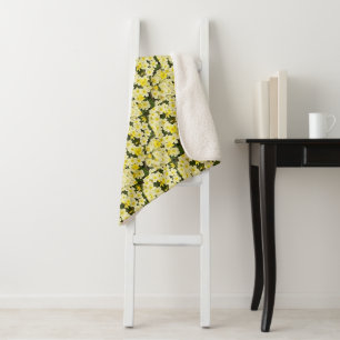 Spring Primroses Sherpa Blanket
