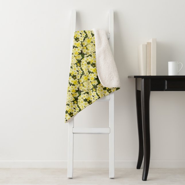 Spring Primroses Sherpa Blanket (In Situ)