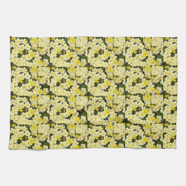 Spring Primroses Tea Towel (Horizontal)