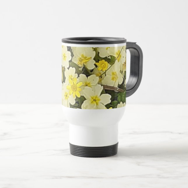 Spring Primroses Travel Mug (Front Right)