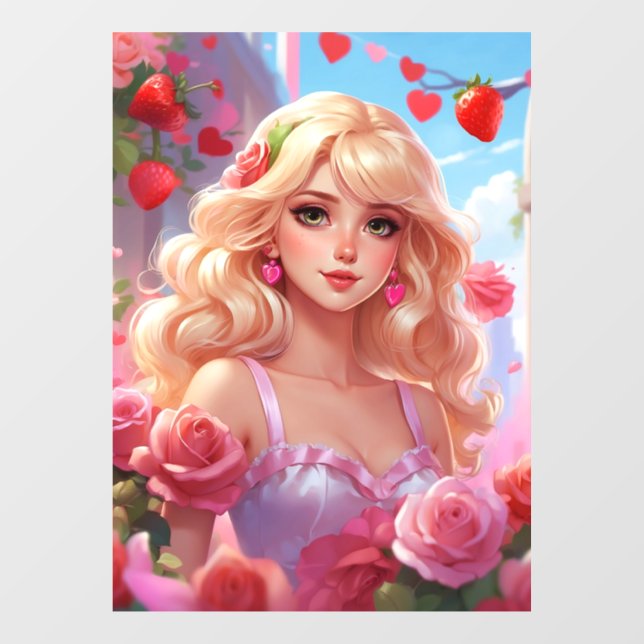 Spring princess  window cling (Sheet)