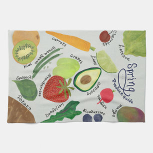 Spring Produce Guide  Tea Towel