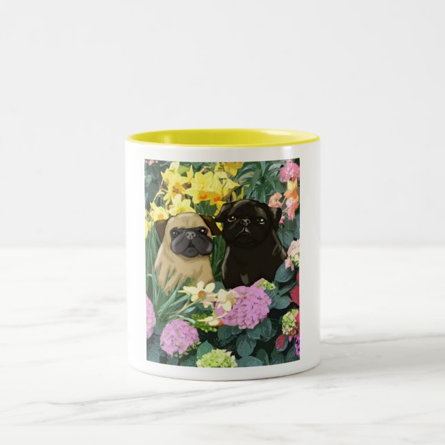 Spring Pugs Mug - Awesome Pug Design (Center)