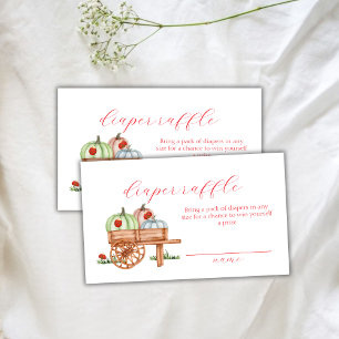 Spring Pumpkin Labybug Diaper Raffle Baby Shower Enclosure Card