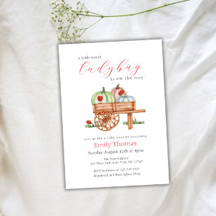 Spring Pumpkin Little Labybug Baby Shower Invitation