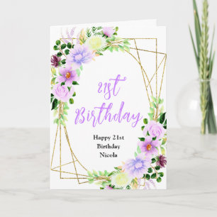 Spring Purple Floral Birthday Card