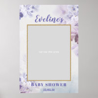 Spring purple flowers boho baby shower photo prop