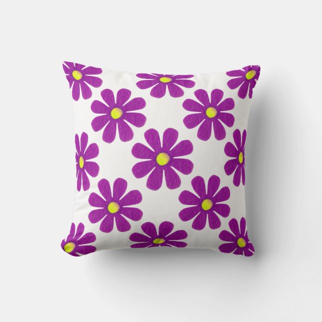 Spring purple flowers cushion (Front)