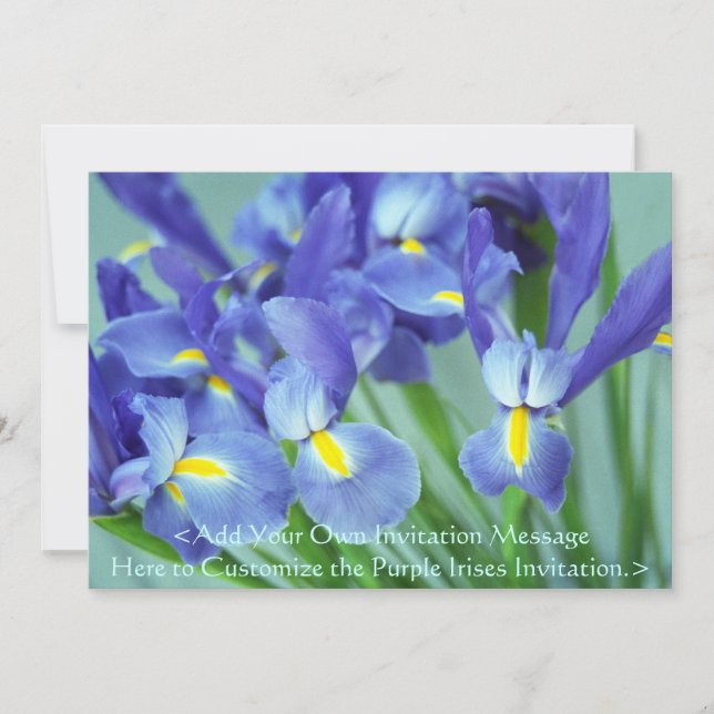 Spring Purple Irises Flower Art Photo Invitation (Front)