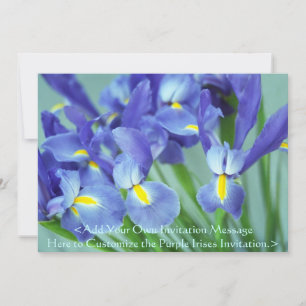 Spring Purple Irises Flower Art Photo Invitation