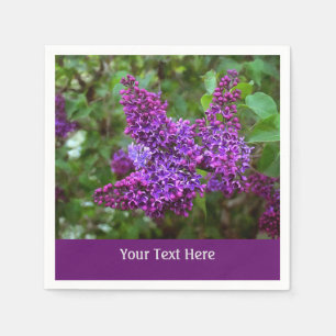 Spring Purple Lilacs Personalised Napkin