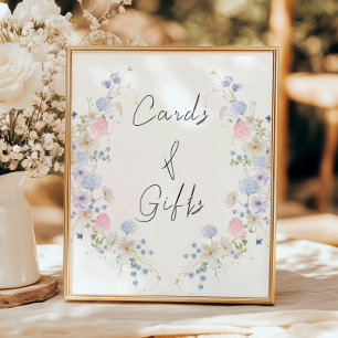 Spring Purple Pink Wildflower Cards and Gifts Sign