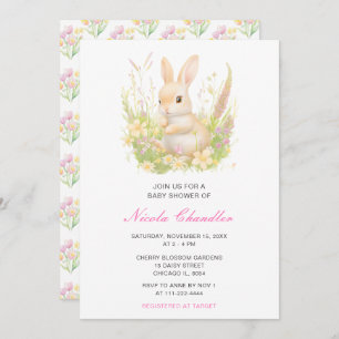 Spring Rabbit Baby Shower Invitation