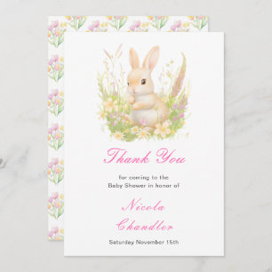 Spring Rabbit Baby Shower Thank You Card