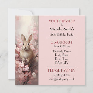 Spring Rabbit Birthday Party Invitation