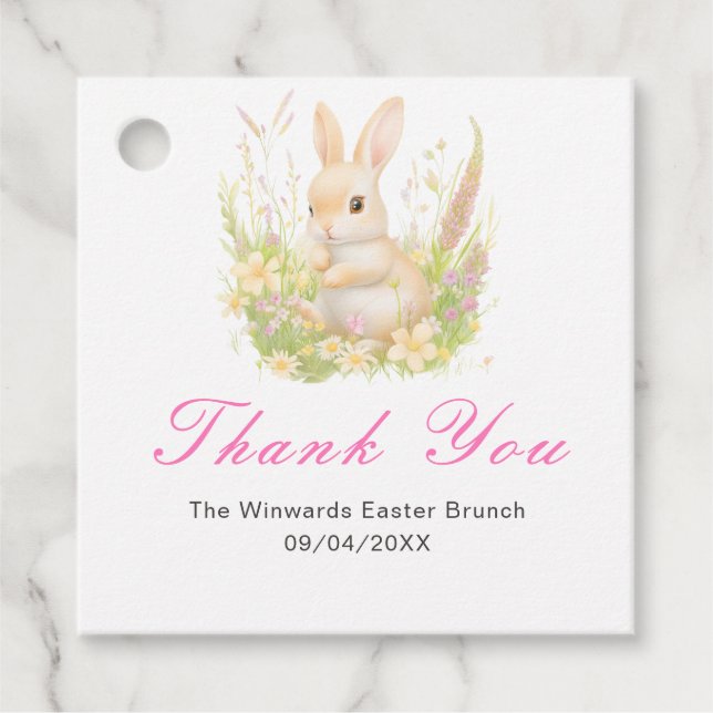 Spring Rabbit Easter Brunch Favour Tags (Front)