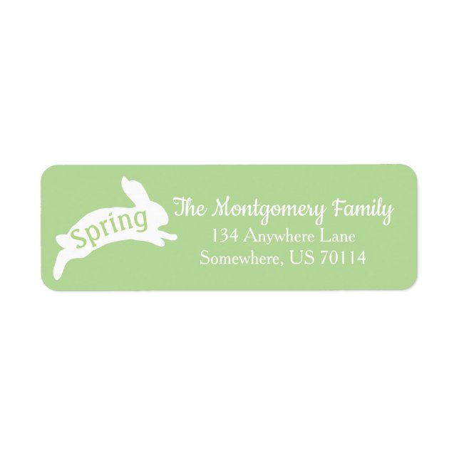 Spring Rabbit Silhouette Family Name (Front)
