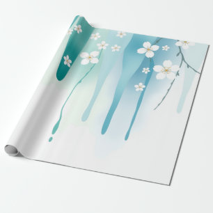 Spring Rain Abstract Blossom Gift Wrapping Paper