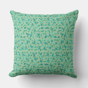 spring rain, aqua forest and sea green dots cushion