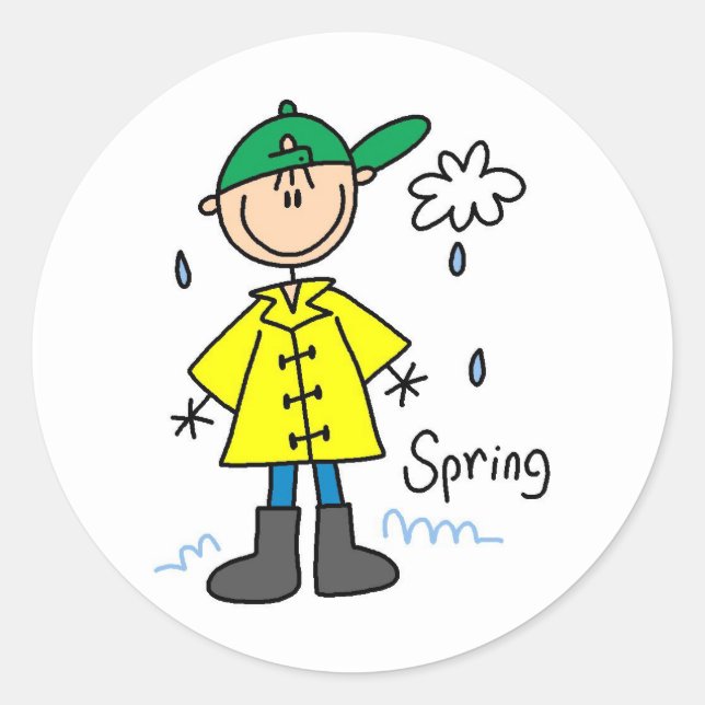 Spring Rain  Classic Round Sticker (Front)