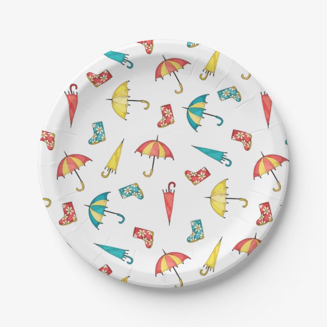 Spring Rain I Paper Plate (Front)