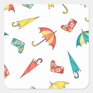 Spring Rain I Square Sticker