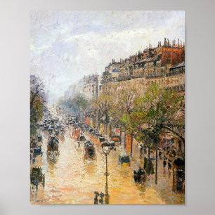Spring rain on Montmartre  by Camille Pissarro Poster