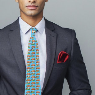 Spring Rain Shower Owl Mushroom Tie